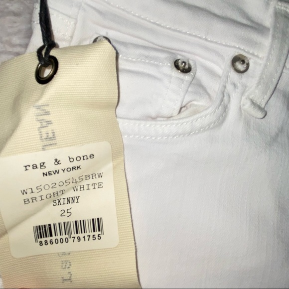 NEW! Rag & Bone Skinny White Jeans - size 25 -$199+ retail NWT! - Picture 5 of 10